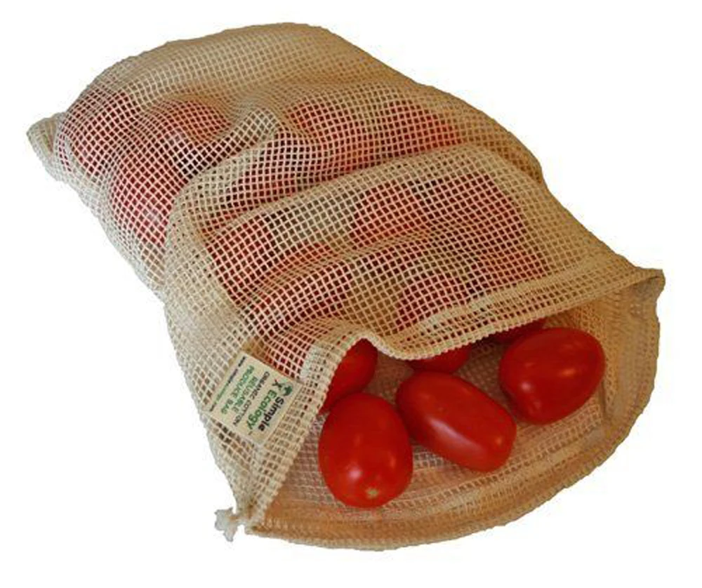 Reusable Cotton Mesh Produce Bag heavy duty double- Organic Cotton Grocery Bag -Zero Waste & drawstring