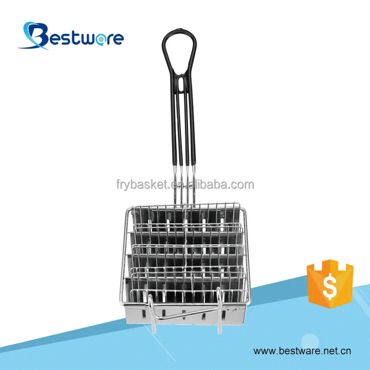 Food Grade Iron Wire and S/S 201 163*165*80mm bread Rectangular Non-stick Taco Fry Basket