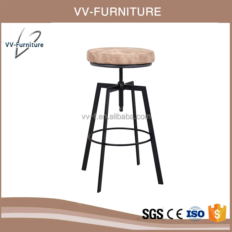 Промышленный тканевый барный стул с круглым сиденьем