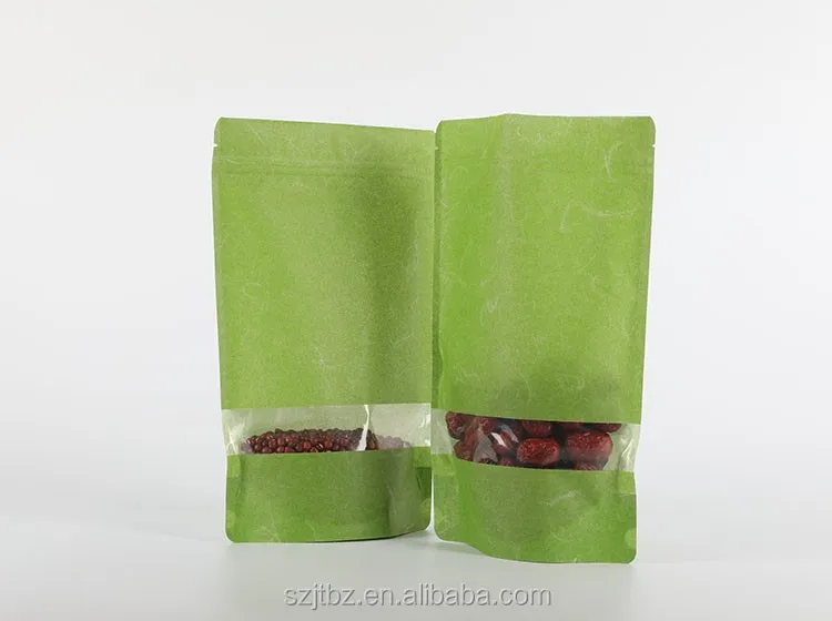 Eco-friendly oker brand white rice paper bags stand up rice paper pouches for dry food, snacks