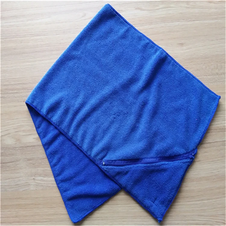 
Terry cloth Microfiber Sport Dry Fit towel with Zipper pocket 