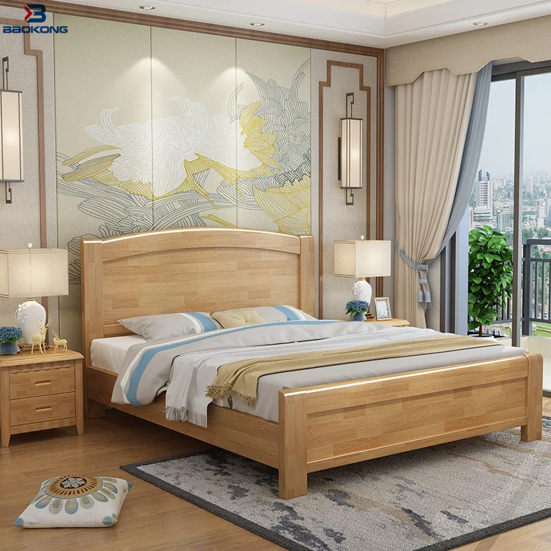 Beech Colour Dubai  Style Hotel Apartment Single Wooden Bed