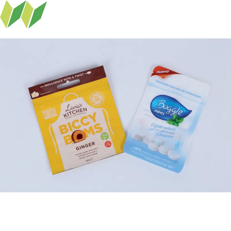 stand up pouch bag for ginger / xylitol crystal candy / mints packaging bags