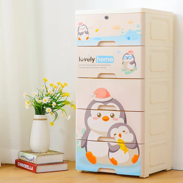 
Cartoon patten kids baby plastic wardrobe wtih lock 