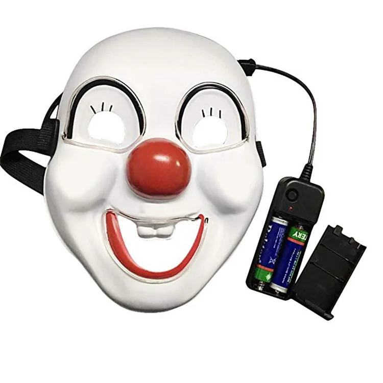 TW-2082 Party Mask Light Up Red Nose Clown Mask Carnival Party Flashing Clown Masks