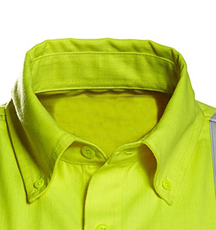 2 Pockets Design Hi Vis safety long sleeve polo shirt