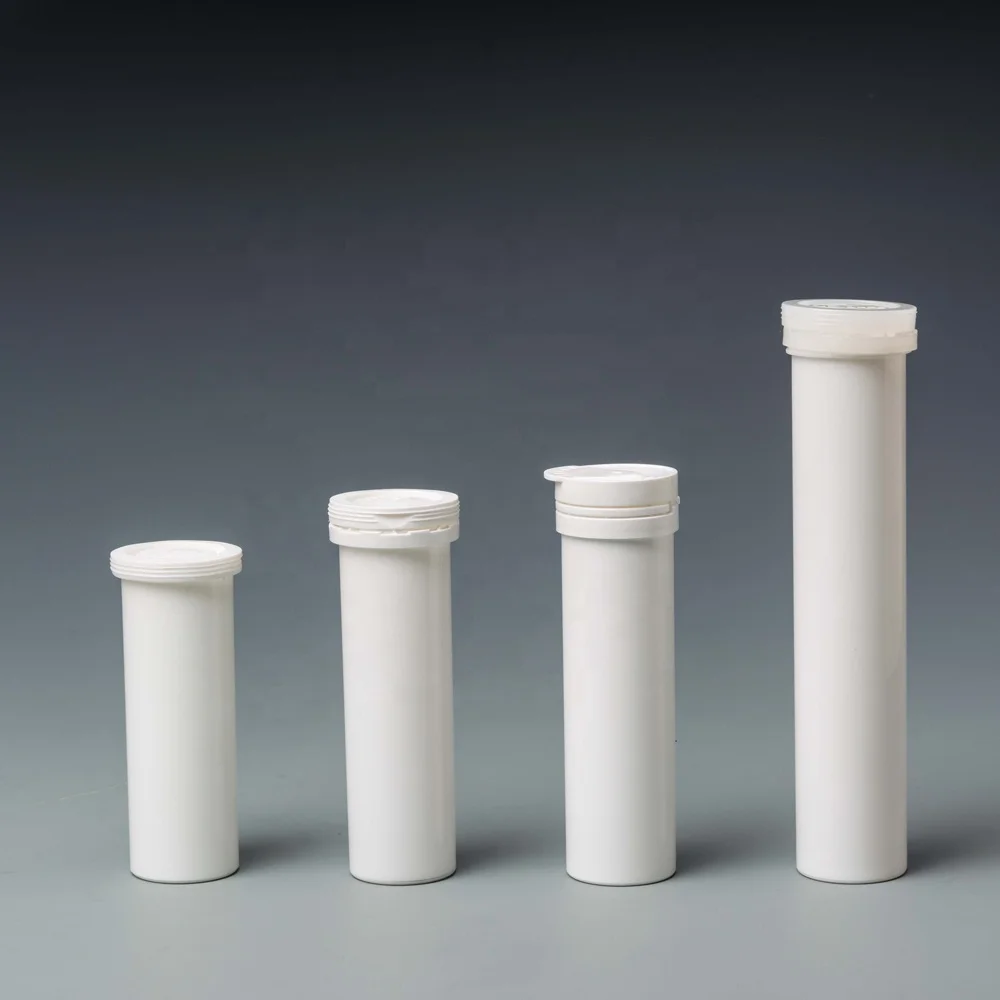 GMP clean workshop OEM pp tablet multivitamin vitamin c effervescent tablet bottle plastic tube package with desiccant