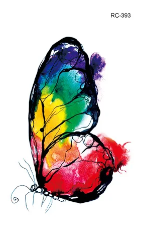 OEM High Quality Ink Waterproof Colourful Butterflies Cute Temporary Tattoo Sticker 3d Tattoos