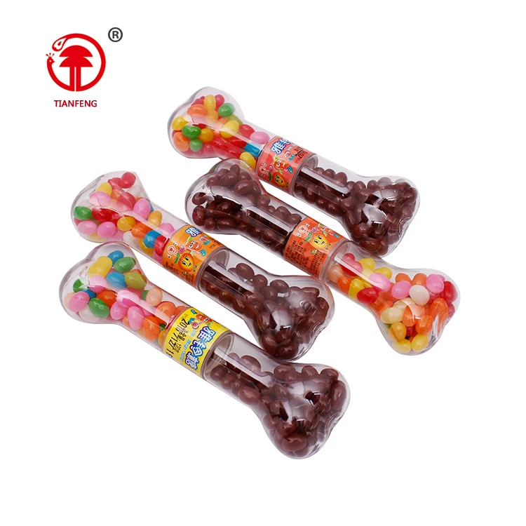Colorful soft candy cola jelly bean flavours halal jelly bean with bone packing