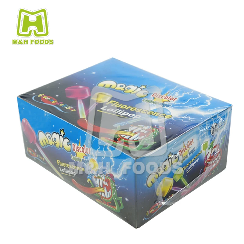 Candy Product Type 12g Magic Fruity Light Up Fluorescence Lollipops