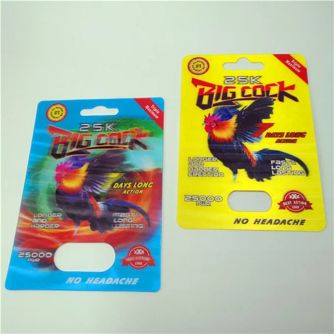 Custom Printed Plastic 3D Blister Cards For Male enhancement Capsule Pill / Big cork 25k  Big Cork 100k 3d Cards