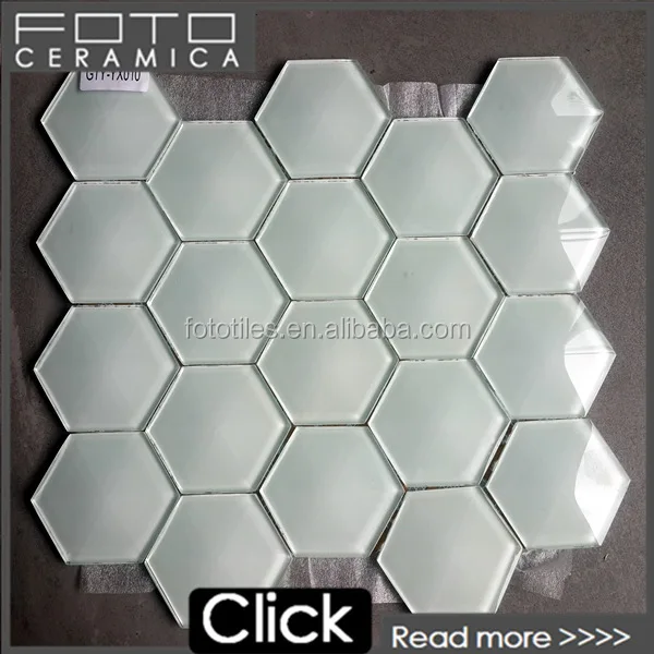 3D Hexagonal crystal glass mosaic kitchen wall tiles mosaic in china