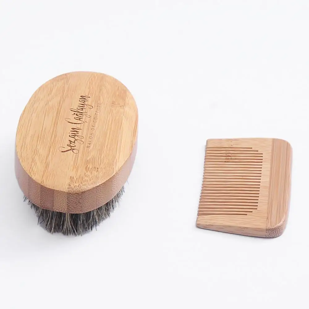  2019 США Amazon Лидер продаж частная торговая марка мужской уход деревянный набор для ухода расческа бороды мужчин