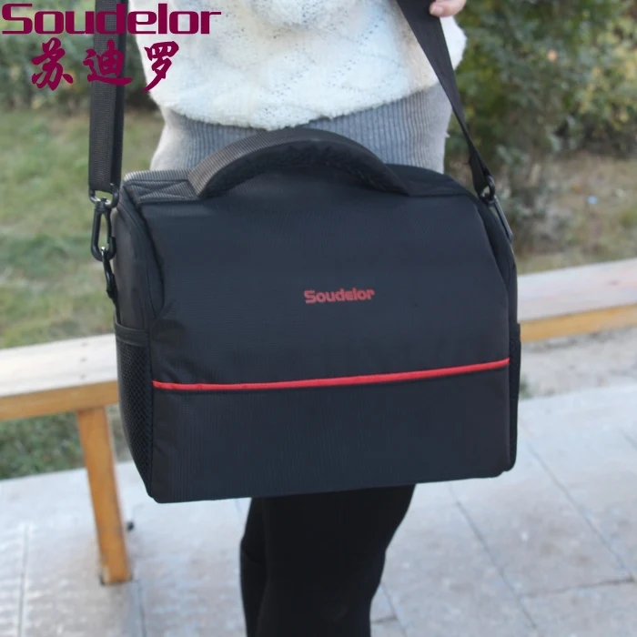 высокое качество черный нейлон водонепроницаемый зеркальных плечо мешок камеры