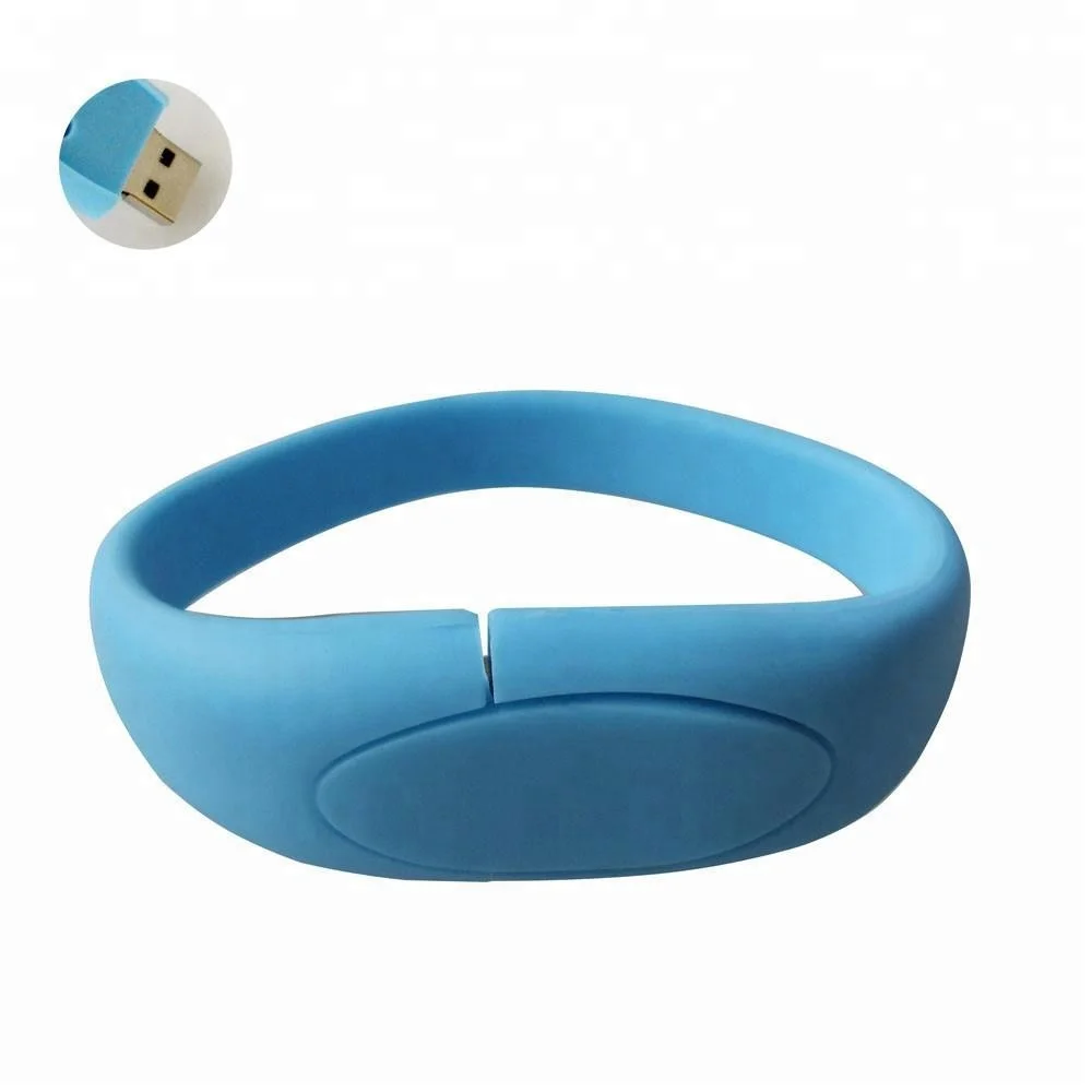 Silicone pendrive USB 2.0 custom logo Bracelet 16GB 32Gb 64 GB Wristband usb flash drive