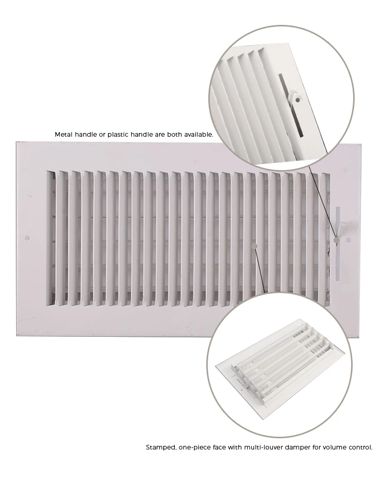 1SW 12*6 inch One Way Air Register Flat Stamped Blade Air Supply Diffuser Duct Cover for Ceiling Sidewall HVAC Air Systems