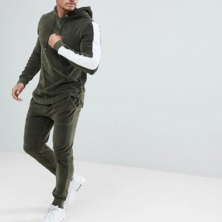 
Custom Fashion Hot Sale Men Suede Tracksuit 