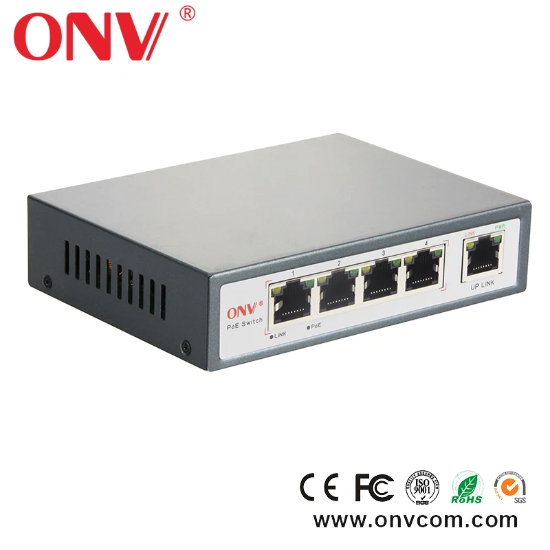 Мини PoE коммутатор 4-портовый коммутатор PoE для камеры видеонаблюдения