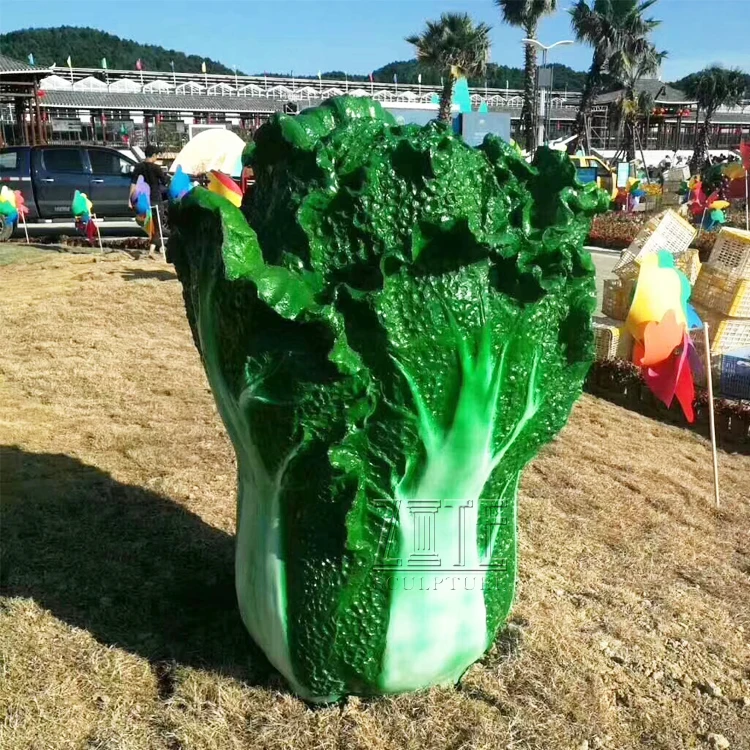 Outdoor giant resin vegetable fiberglass chinese cabbage sculpture