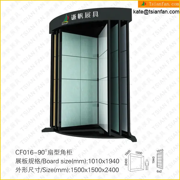 cf016 fanshaped камень и керамическая плитка выставки товаров для выставочного зала углу