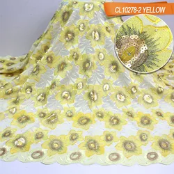 Heavy african cotton swiss voile lace fabric with sequins