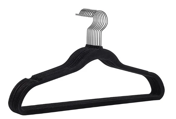 50 Pack 100 Pack Beige Black Non Slip Flocked Anti-slip Hanger Clothes Short Velvet Hangers Kids