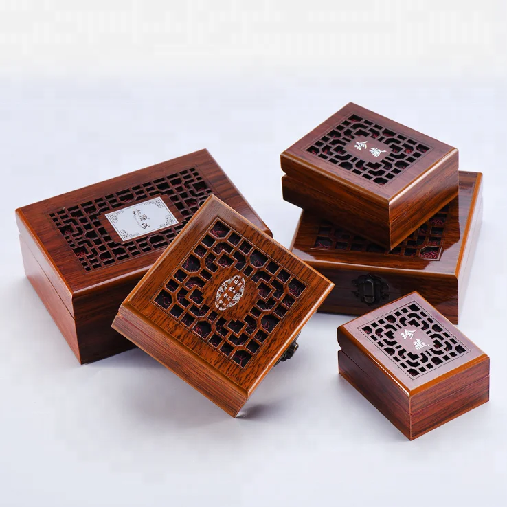 Custom Hand Made Antique Carved Packaging Wooden Gift Craft Box with Hinge