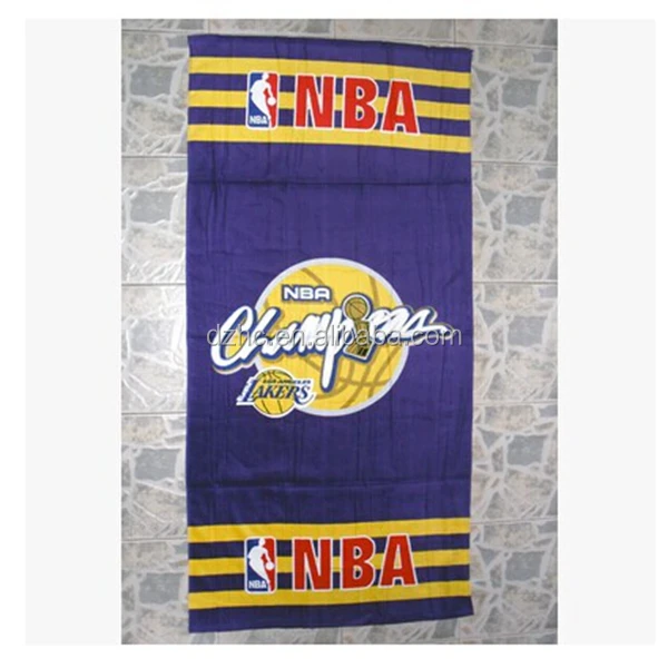 Cotton colorful reactive printing NBA beach towel hot sale