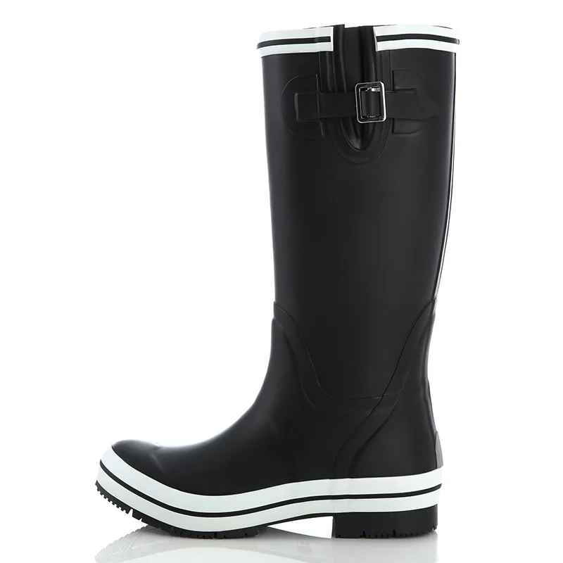 Factory Protector Print Design Black Water Proof Rubber Shoes Men Gum Boots
