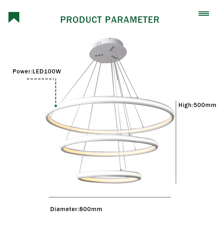 2022 wholesale factory price larger ring pendant light easy transportation fixtures white hanging lights