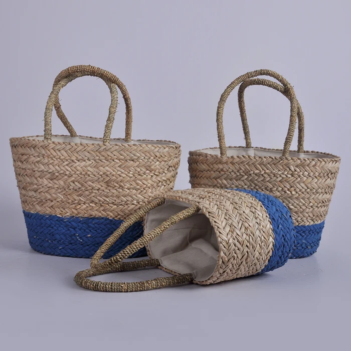 Bali рафии сумка для хранения Водорослей Соломы Пляжная корзины оптом