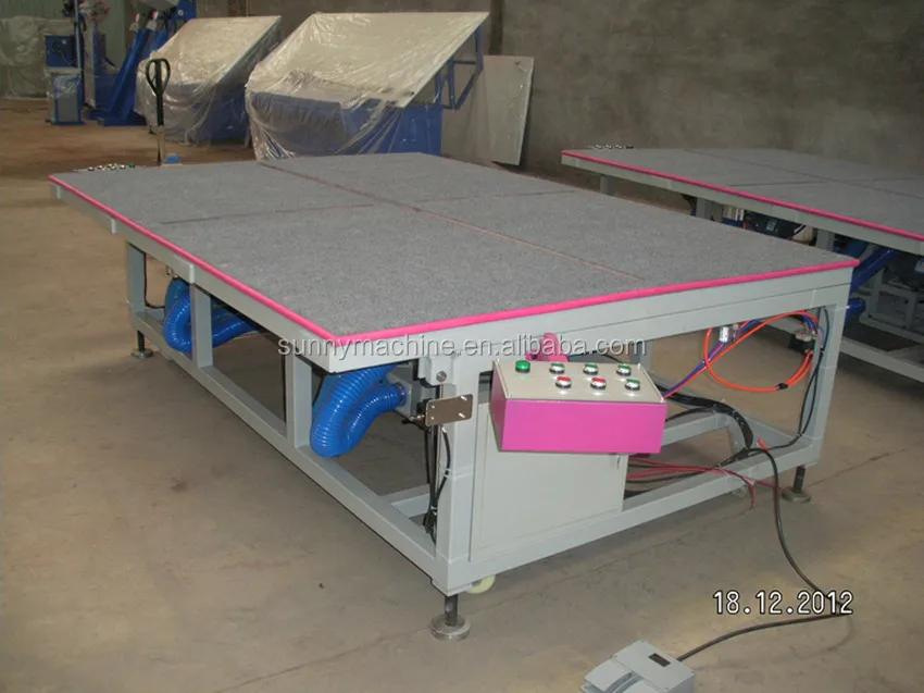 manual glass cutting table/ tilting air flotation glass breaking  table