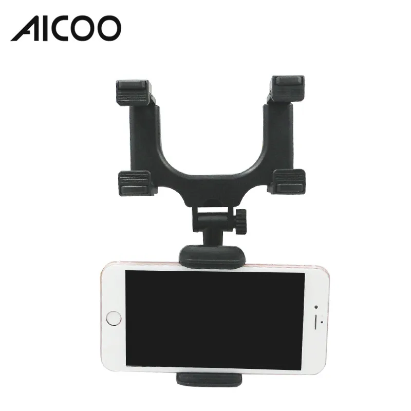 Hot Selling Universal Car Rearview Mirror Adjustable Mobile Phone Mount Holder Bracket  Car Phone Stand With Retail Package