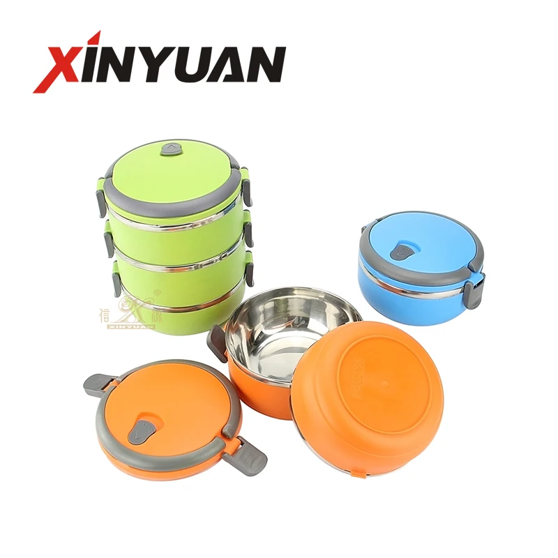High quality food grade lunch box  stainless steel lunch box with 3 compartment bento lunch box