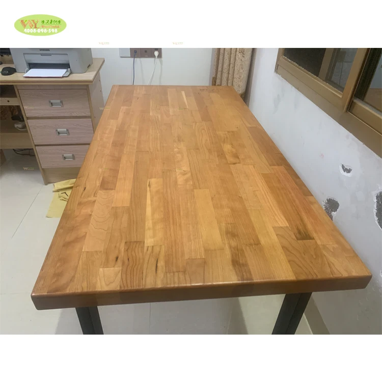 Factory Solid Wood Kichen Table / Modern Soften Wood Table Dining With Metal Legs