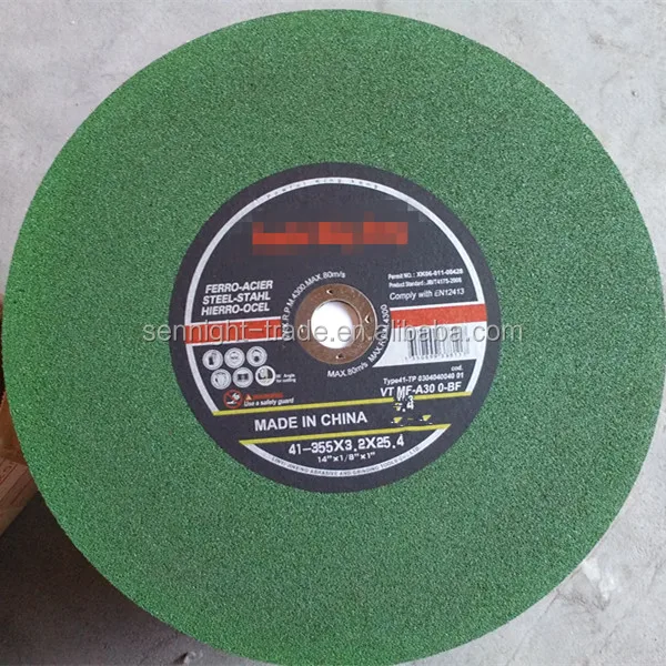 specification green abrasive cutting grinding wheel en12413