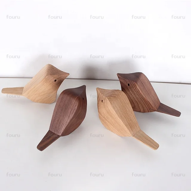 
Solid wood crafts for ideas home decore crafts Walnut and Oak material carved wooden products little bird for Living room decor 