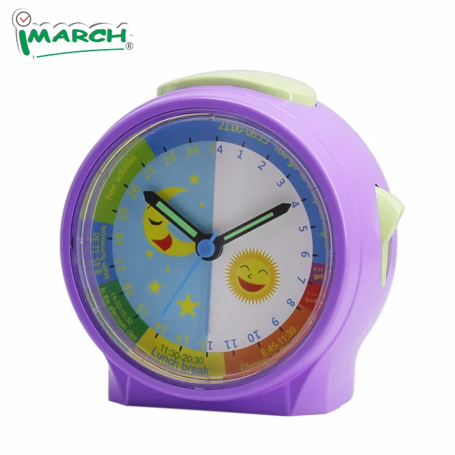 iMSH BB09605 Quartz analog clocks for kids table bedside desk alarm clock wecker despertador round custom children alarm clock