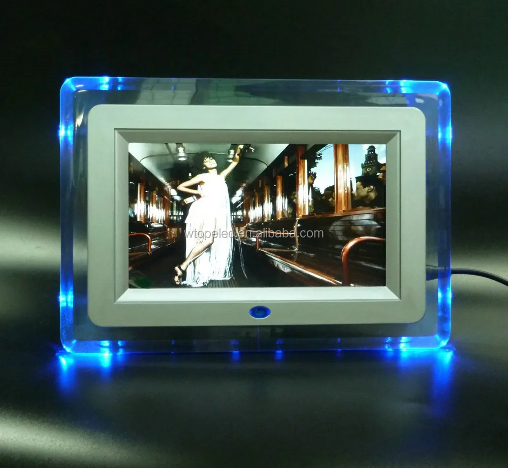 small size high resolution 7 inch LED digital photo frame digital wedding album