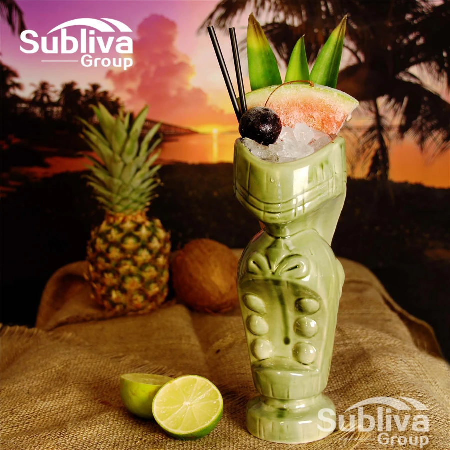 650ml Wholesale ceramic tiki mug tiki bar custom tiki mug