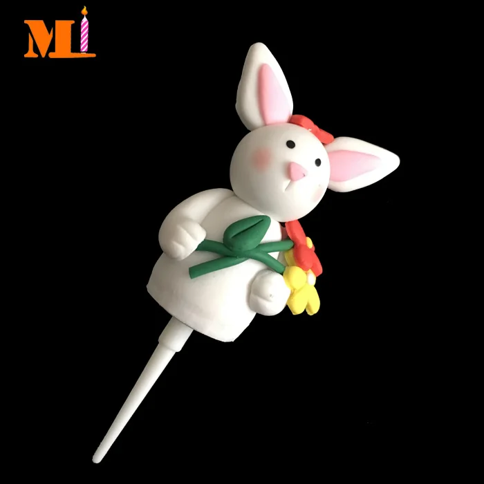 
Fully Qualified Cake Decoration Cute Easter Bunny Polymer Clay 