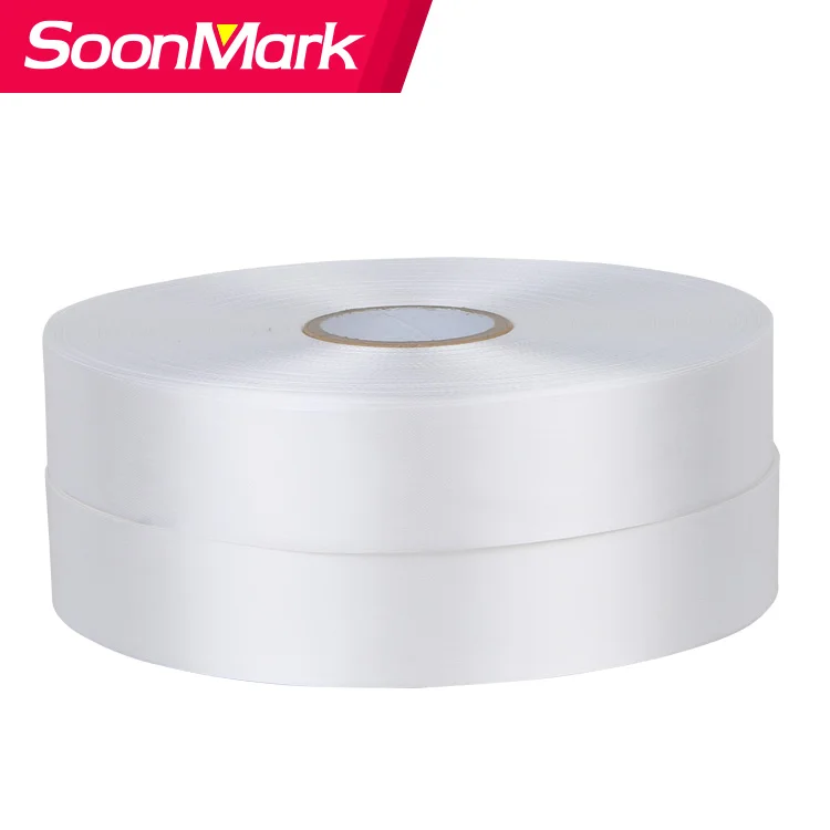 Wash satin ribbon polyester satin clothing labels roll Satin washing care labels