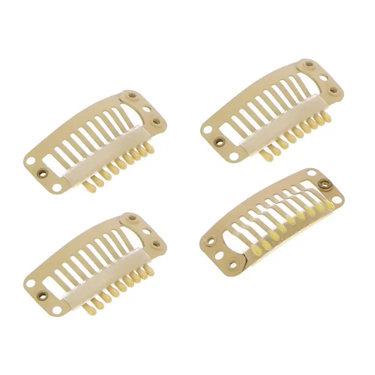 100 Pieces Gold 9 Teeth Stainless Steel Combs Wig Clip in Hair Extension