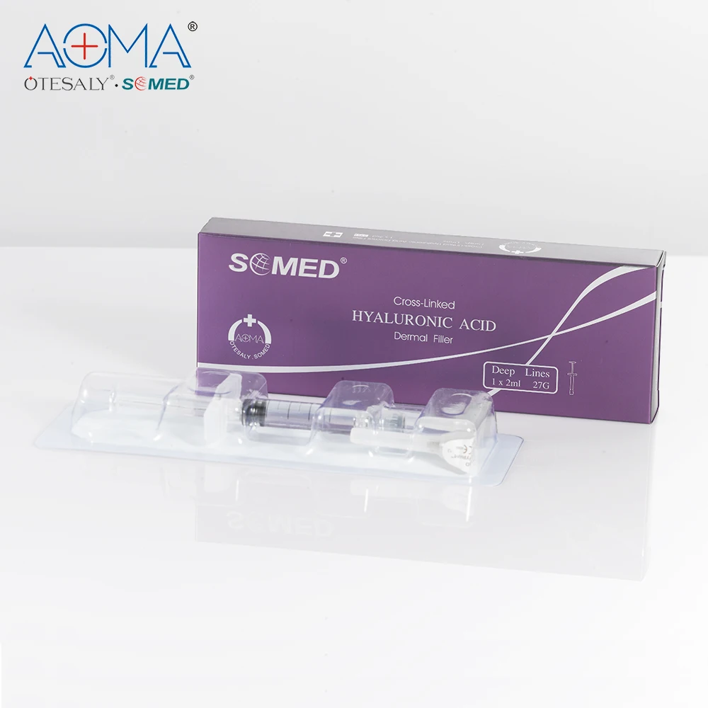 
Somed Deep Line Hyaluronic Acid Filler 2 ml with BD syringe Injectable Dermal Filler for Nose Jawline Cheek Chin 