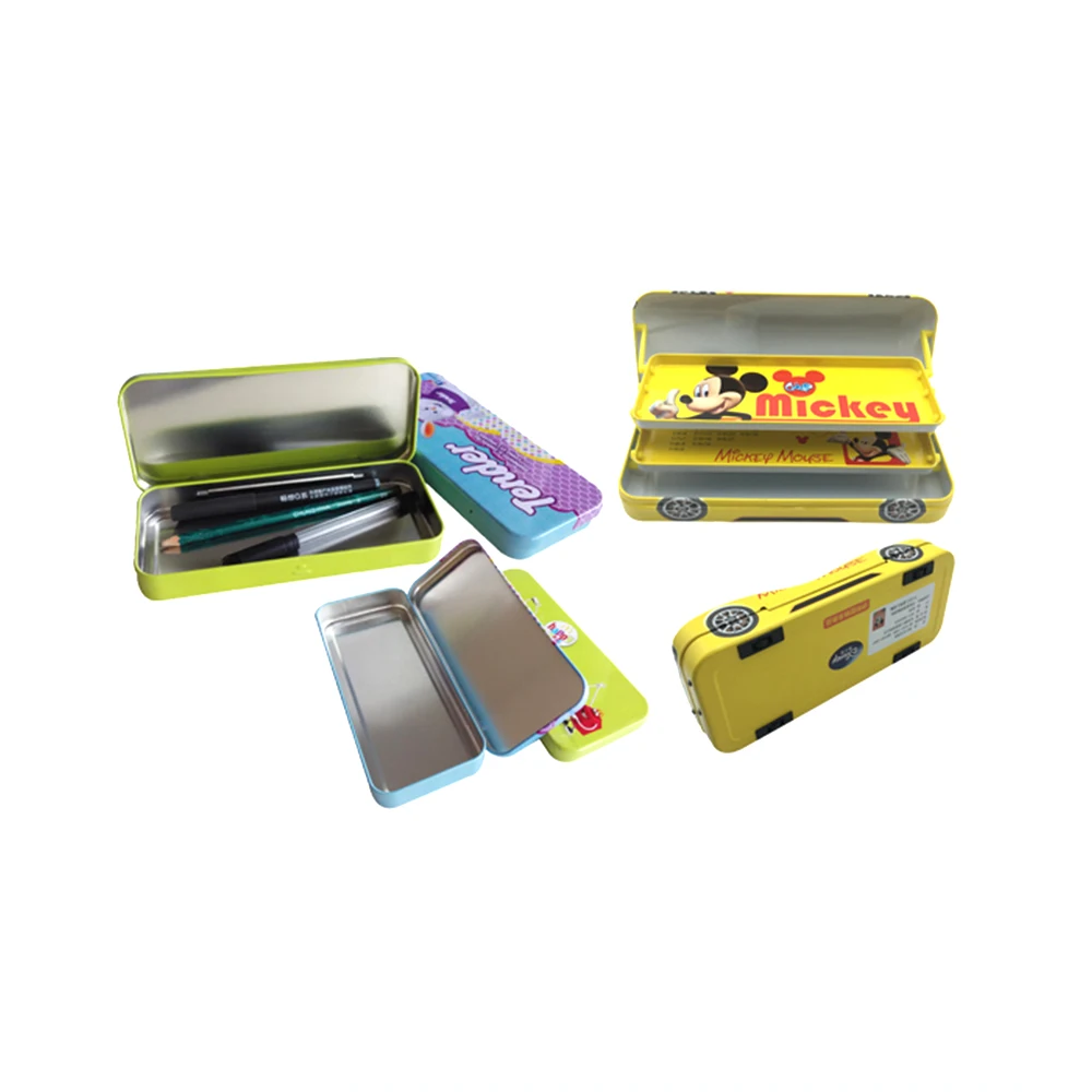 Wholesale custom 3 layers school metal pencil case tin pencil box