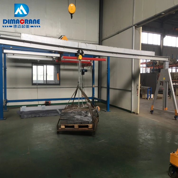 latest design aluminum alloy with largest span 8m 1000 kg 500kg portable mini  gantry crane price