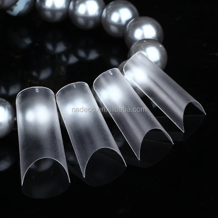Ultra Thin Natural/ White/ Transparent Color Artificial False Nail Tips Deep C Curve Straight Side 504Pcs/Box