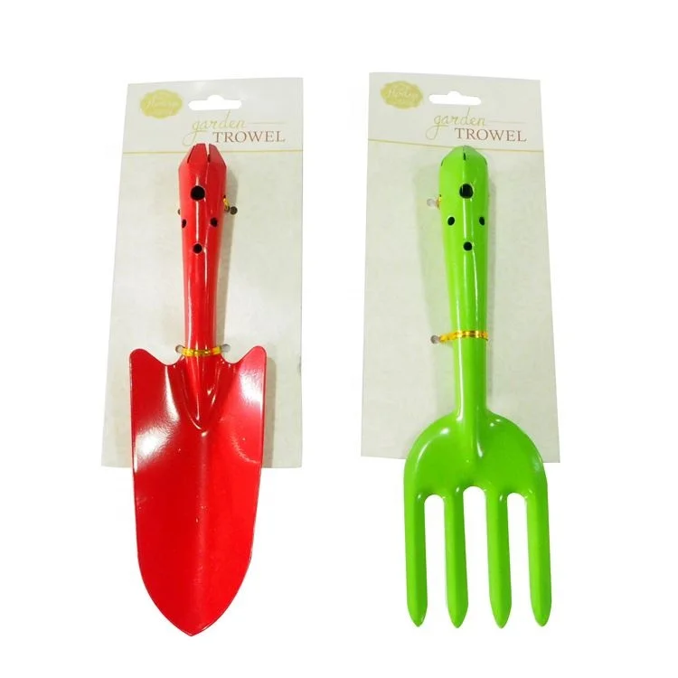 
Novelty design 2 pcs garden tools set with floral printing garden child plastic grip hand tool 