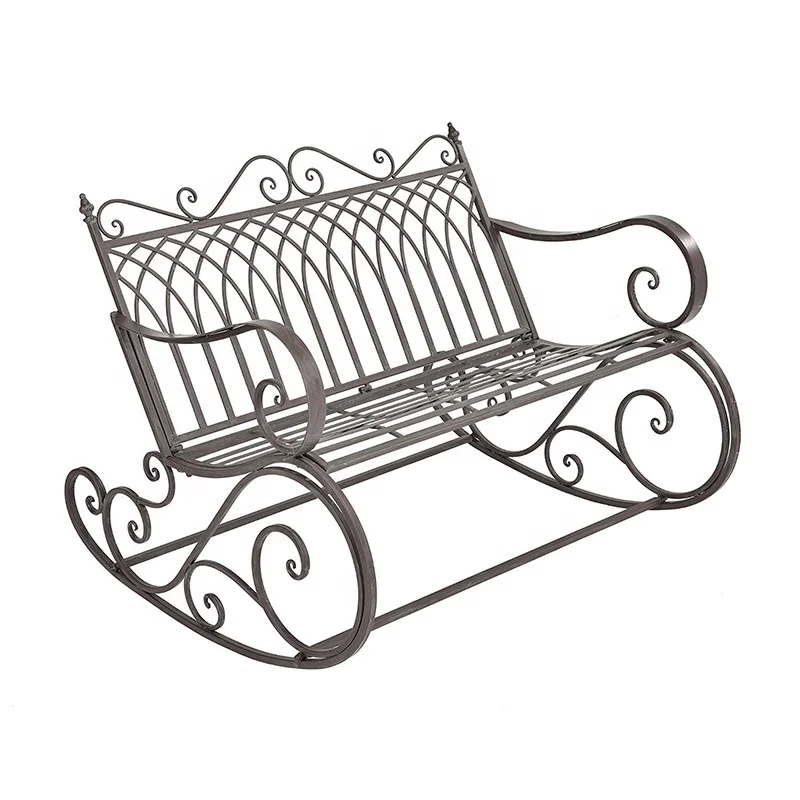 Лидер продаж, высококачественная металлическая скамья-качалка для отдыха в саду
