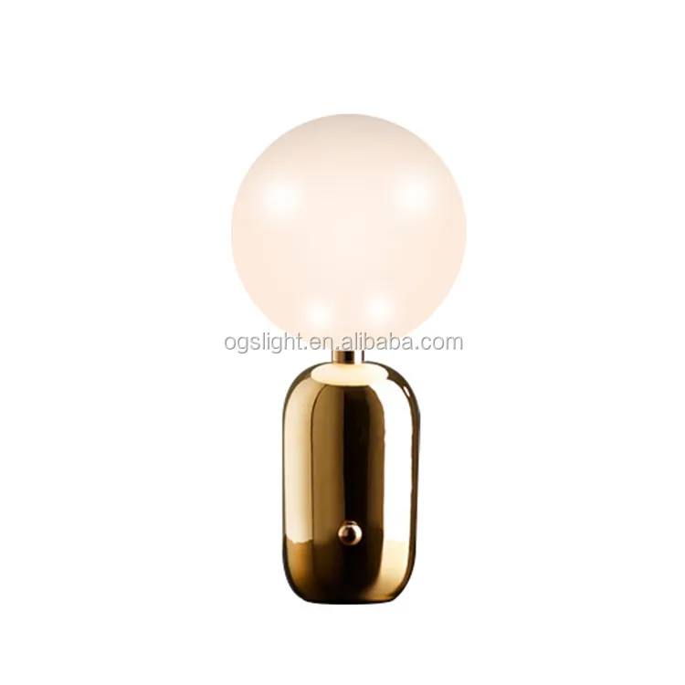 Modern Balloon glass Table Lamp Big Ball Creamy White Round Bedside ronud glass Table Lamp